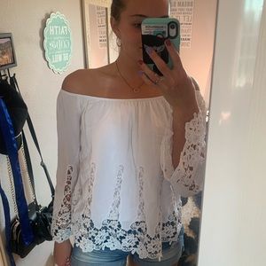 Cross shoulder shirt